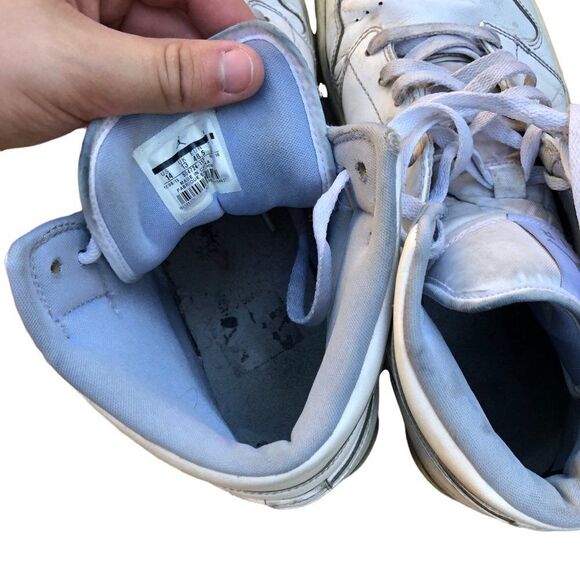 BEATER 2015 Nike Air Jordan 1 Mid White Wolf Grey Size 14 - Picture 16 of 16